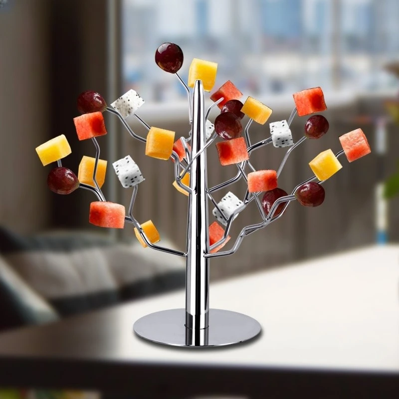 

Tableware Stainless Steel Creative Personality Irregular Christmas Fruit Tree Shape Hotel Holder Household Plate French Style1Pc
