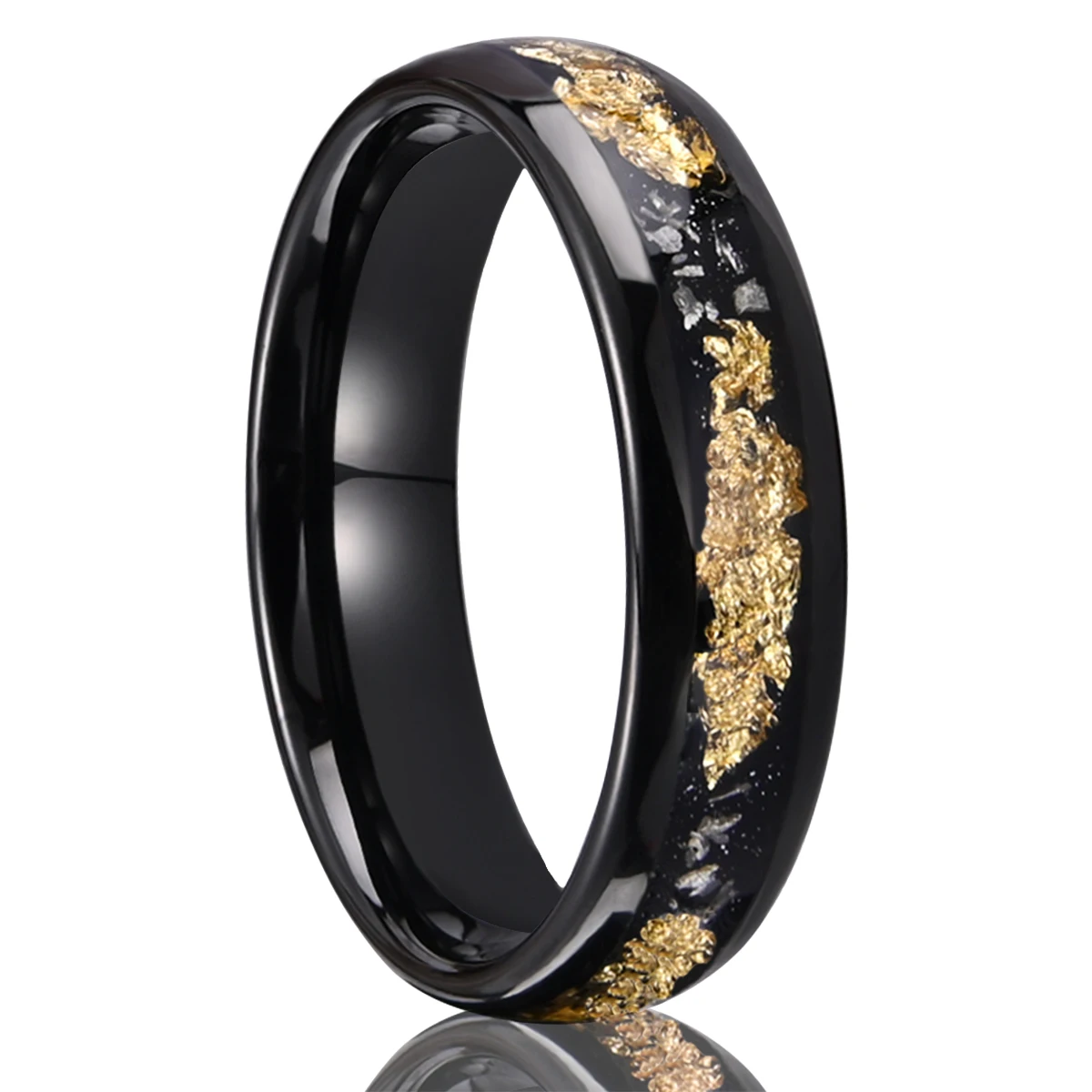 Elegant Black Tungsten Carbide Couple's Wedding Bands – Comfort Fit for Daily Wear