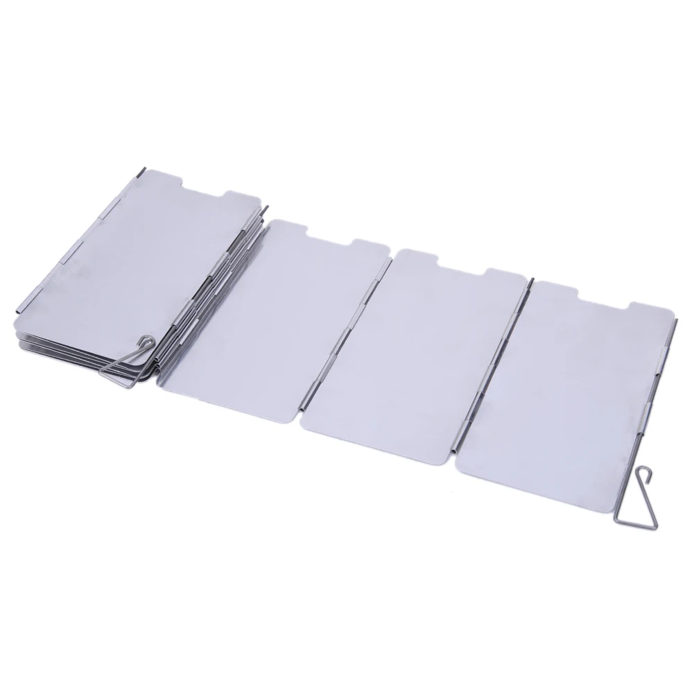 9pcs 윈드 스크린 접이식 야외 스토브 윈드 쉴드 알루미늄 합금 미니 캠핑 피크닉 여행 바베큐 용품