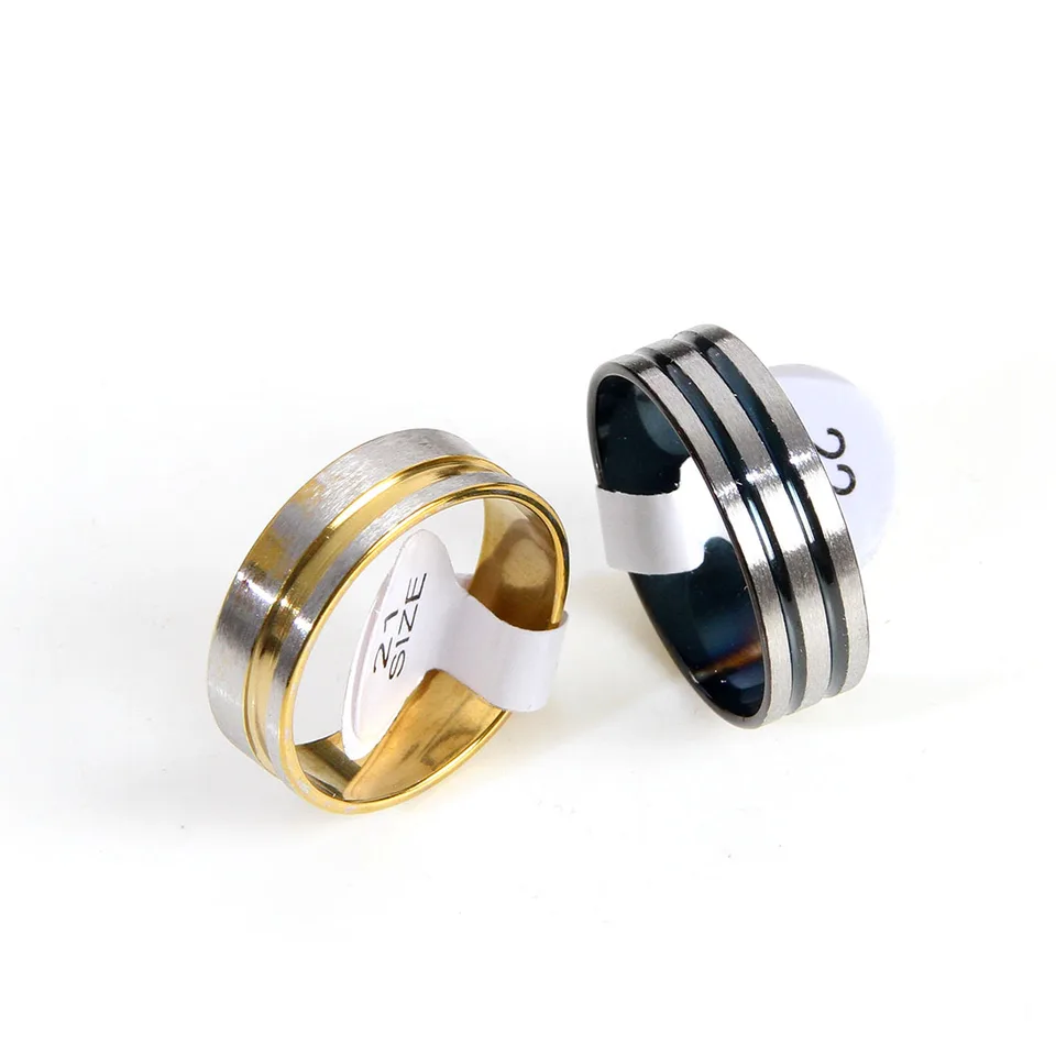 Bulk Mixed Size Stainless Steel Finger Rings Set