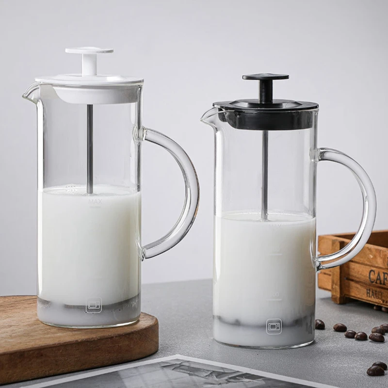 Milk Bubbling Machine Manual Milk Frother Pot Coffee Milk Bubbling Cup Portable Household Milk Bubbler