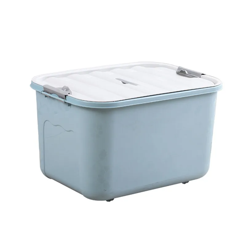 5 Colors Heavy Duty Containers Big Plastic Storage Box Organizer with Lid  and Casters 30/55/80/120/170/280L - AliExpress