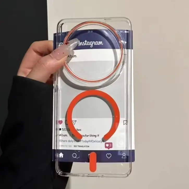 Candy Color Magnetic Transparent Acrylic Hard Shell Case