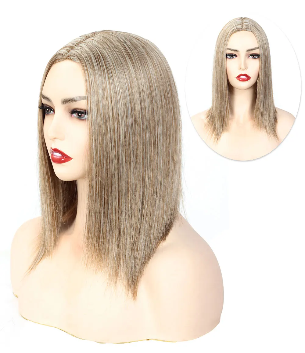 Sintéticas de Alta Temperatura da Fibra do Fechamento do Cabelo da Metade e da Metade da Peruca Sintética de Bob da Onda Perucas Peruca Curta da 12 Weddings & Events