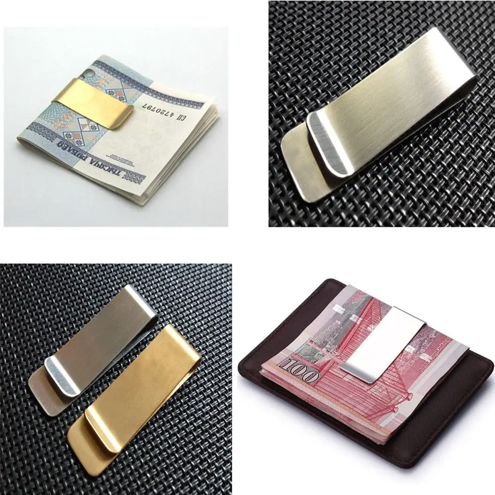 Fashion Delicate Man Clip Money Metal Holder 2 Colors Gold Color Cash Clamp Money Clip Wallet Credit Card ID Clips 5