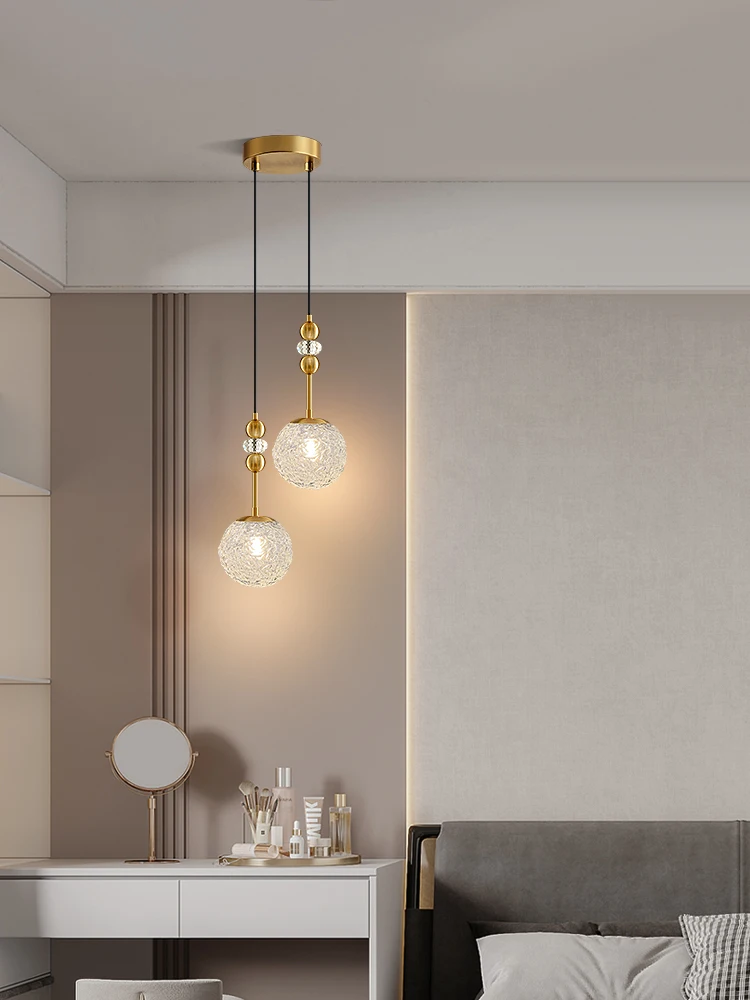 현대 유약 물 인쇄 유리 레스토랑 샹들리에 침실 머리맡 샹들리에 서쪽 레스토랑 카페 조명 장식 램프