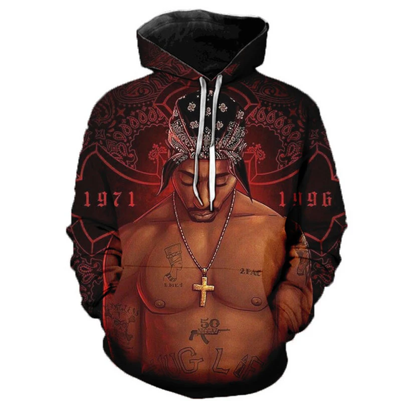 

2 Pac Rapper Star Fashion Style 3D Printed Hoodies Unisex Pullovers Hiphop Hoodie Casual Sweatshirts Street Top Tracksuit