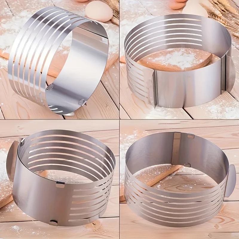 6 Layers Adjustable Stainless Steel Round Cake Slicer 6-8Inch Bread Cutter Mousse Ring Mold Cakes Tools DIY Baking Accessories