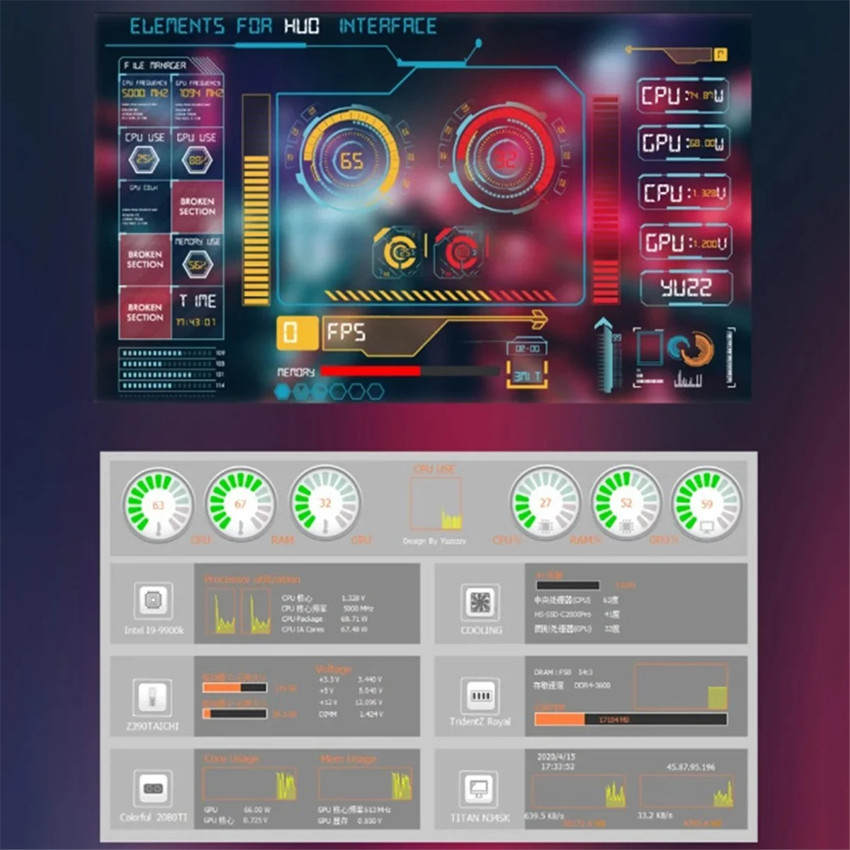 IPS LCD ȭ µ CPU GPU SSD ͸  ÷ , AIDA64  ̿, 7 ġ 1024x600