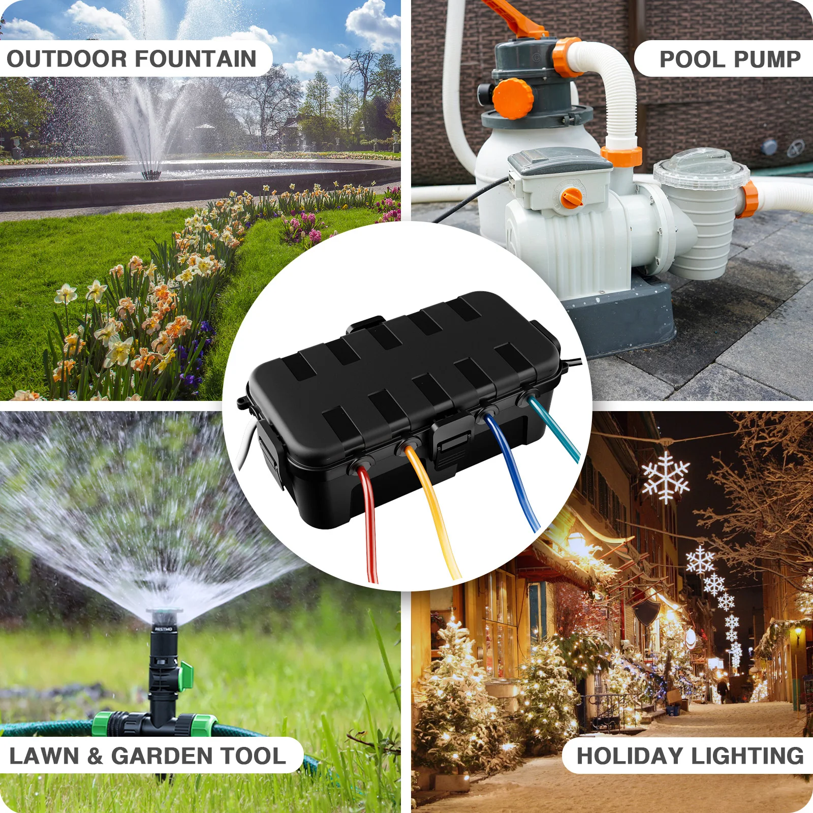Waterproof Outdoor Electrical Box Weatherproof Connection Box for Protecting Plugs and Sockets 10 Color Options
