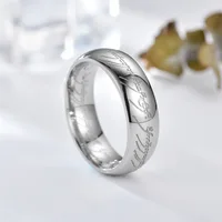 Bagues de mariage pour Couples, gravure Laser en acier inoxydable de 6MM, bijoux de film à la mode pour hommes et femmes, cadeaux, vente en gros 4