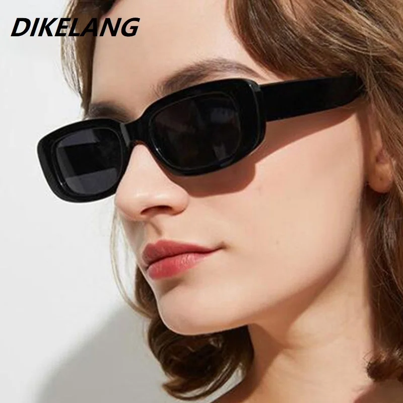 Elegant Women's Rectangular Sunglasses Vintage Style Eyewear_voghion.com