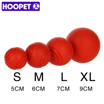 HOOPET 개 장난감 고무 공 개를위한 물린 저항하는 공 장난감 강아지 테디 Pitbull 붉은 색 솔리드 볼 S-XL 애완 동물 용품