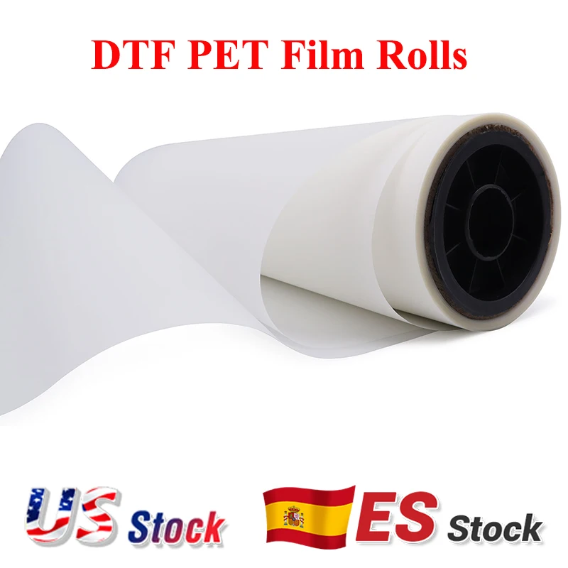 Dtf Pet Film Rolls para T-shirt Transferência de Calor Único Duplo Lado Matte Dtf Hot Peel Printing Film Bulk 30 33 40 43 60 120cm 100m