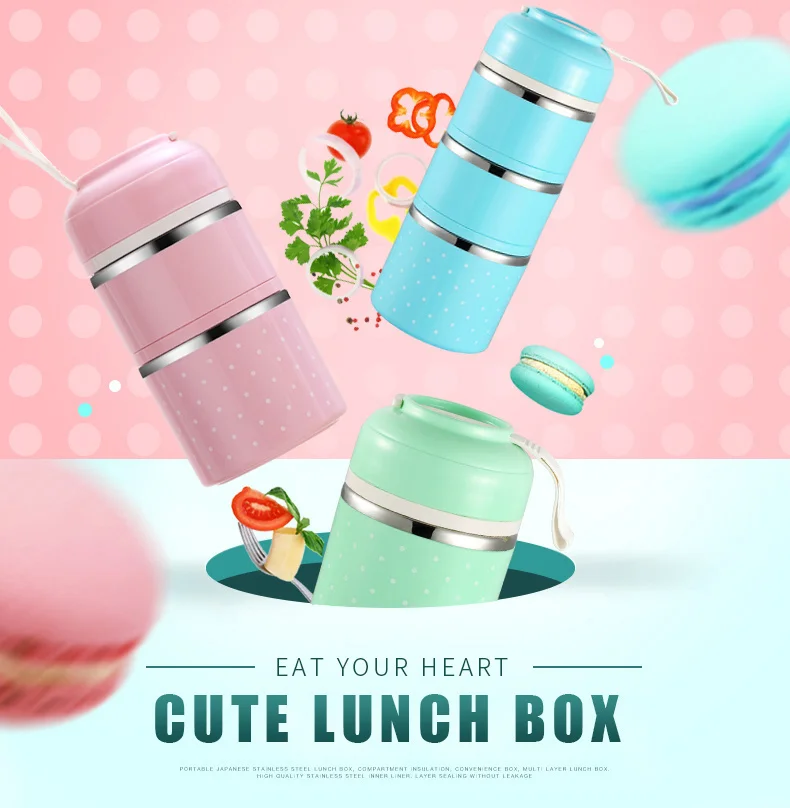 WORTHBUY Bento Lunch Box Set, Portable Keep Warm Lunch Container With –  Tienda EleganceExpress