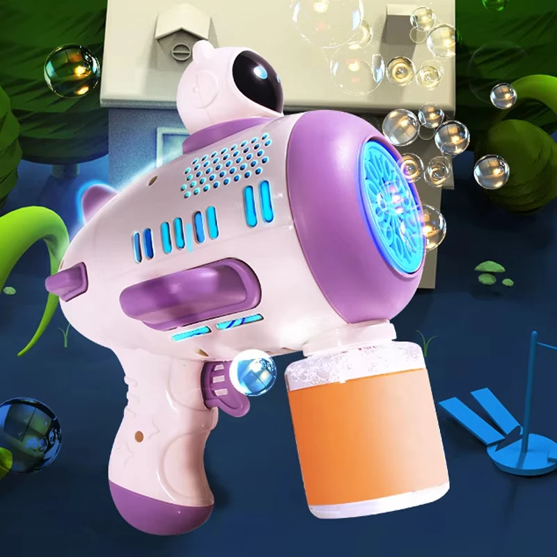 Fully Automatic Bubble Blowing Machine Children's Handheld Gun Gatling 2023 New Boys and Girls' Toy Electric Popular Online 4