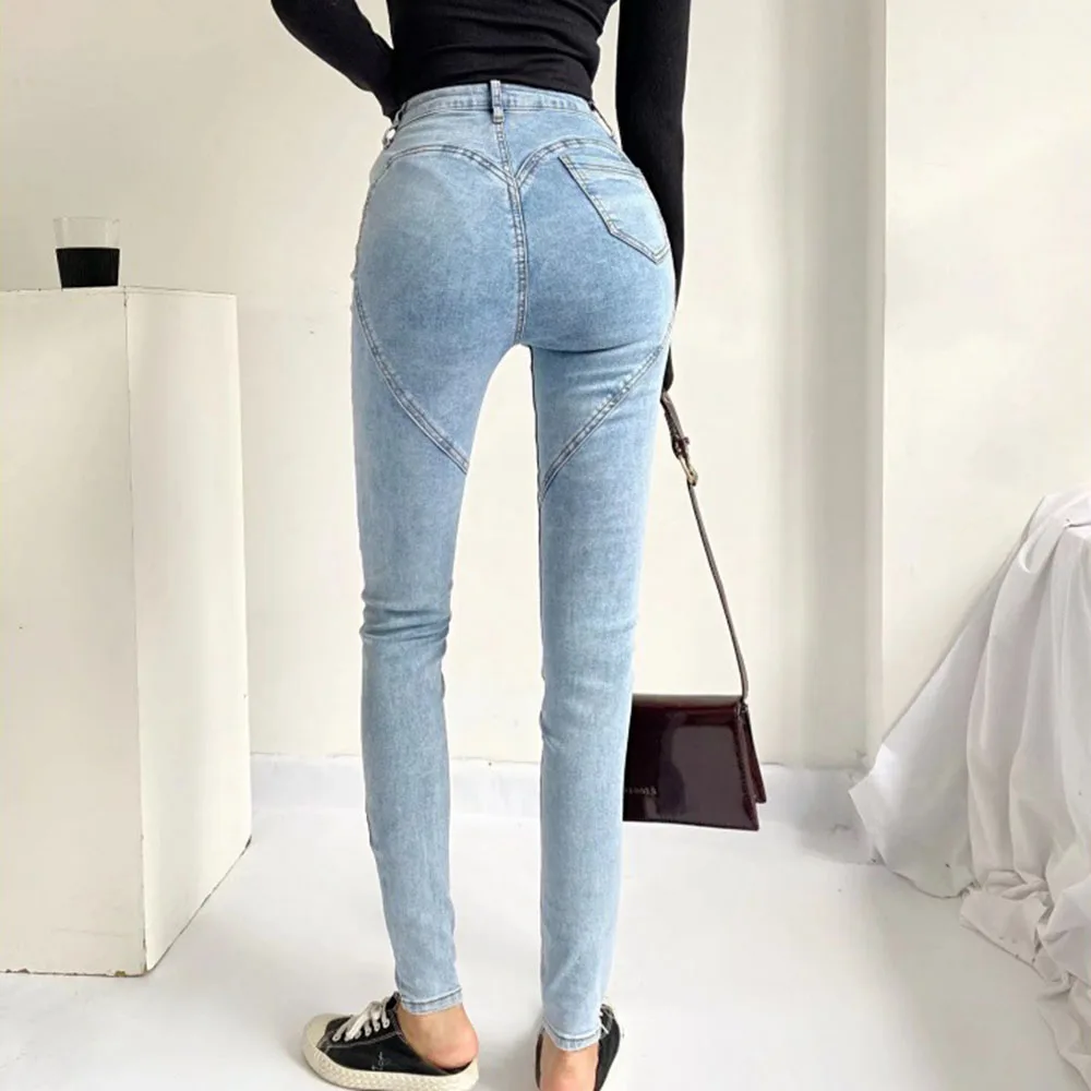 High High Waisted Jeans For Women Silm Fit Sexy Cotton Jean Ladies Street Elegant Temperament Casual Denim Pant Female