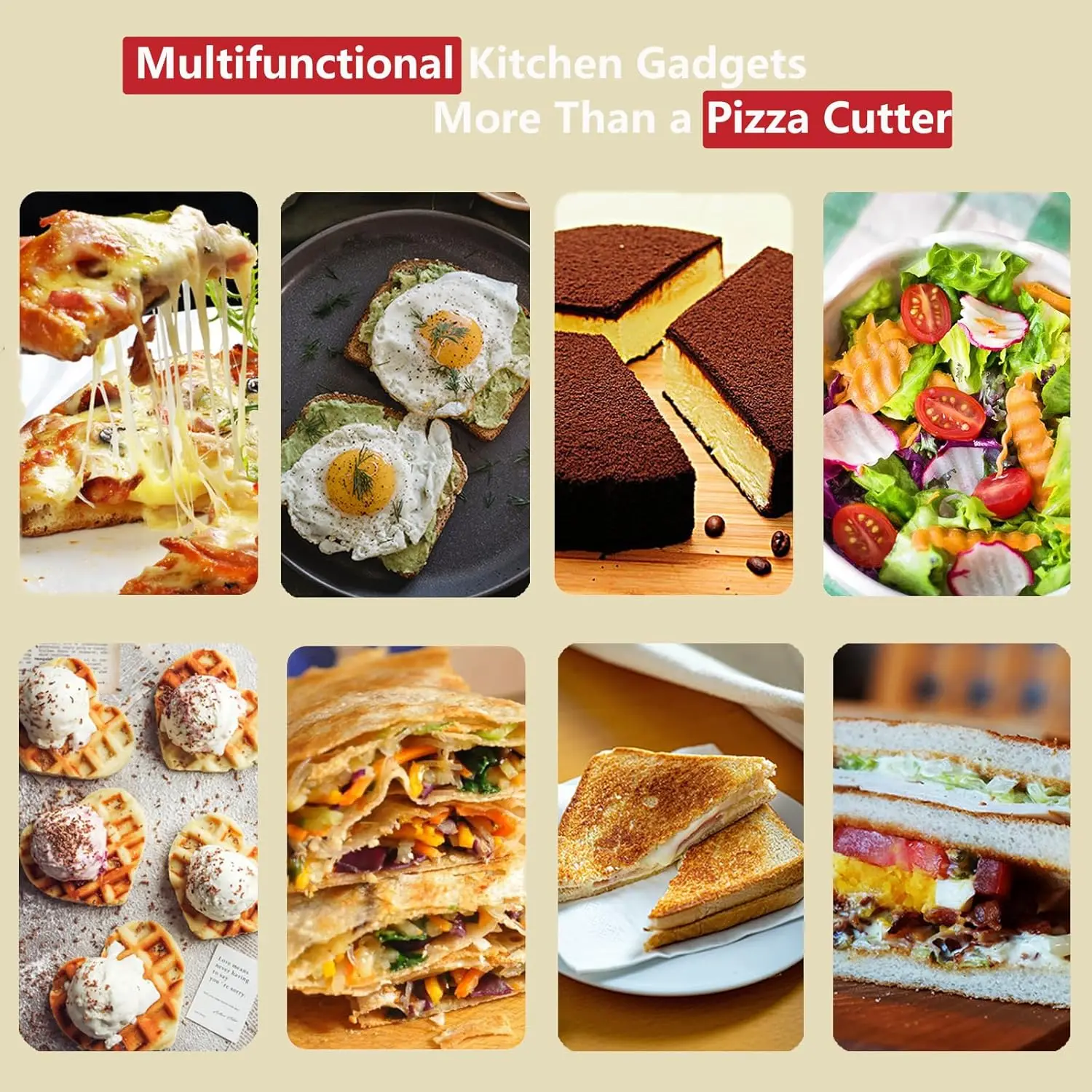 Pizza Cutter Wheel Protective Blade Cover Detachable Handheld Pizza Slicer Easy to Clean-Dishwasher Safe Kitchen Tools