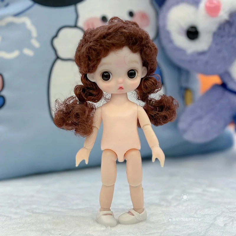 New 16cm Cute Doll's Head 1/8 Bjd Multi Joints Movable Body Accessories 3D Eyes Baby Princess Head 5