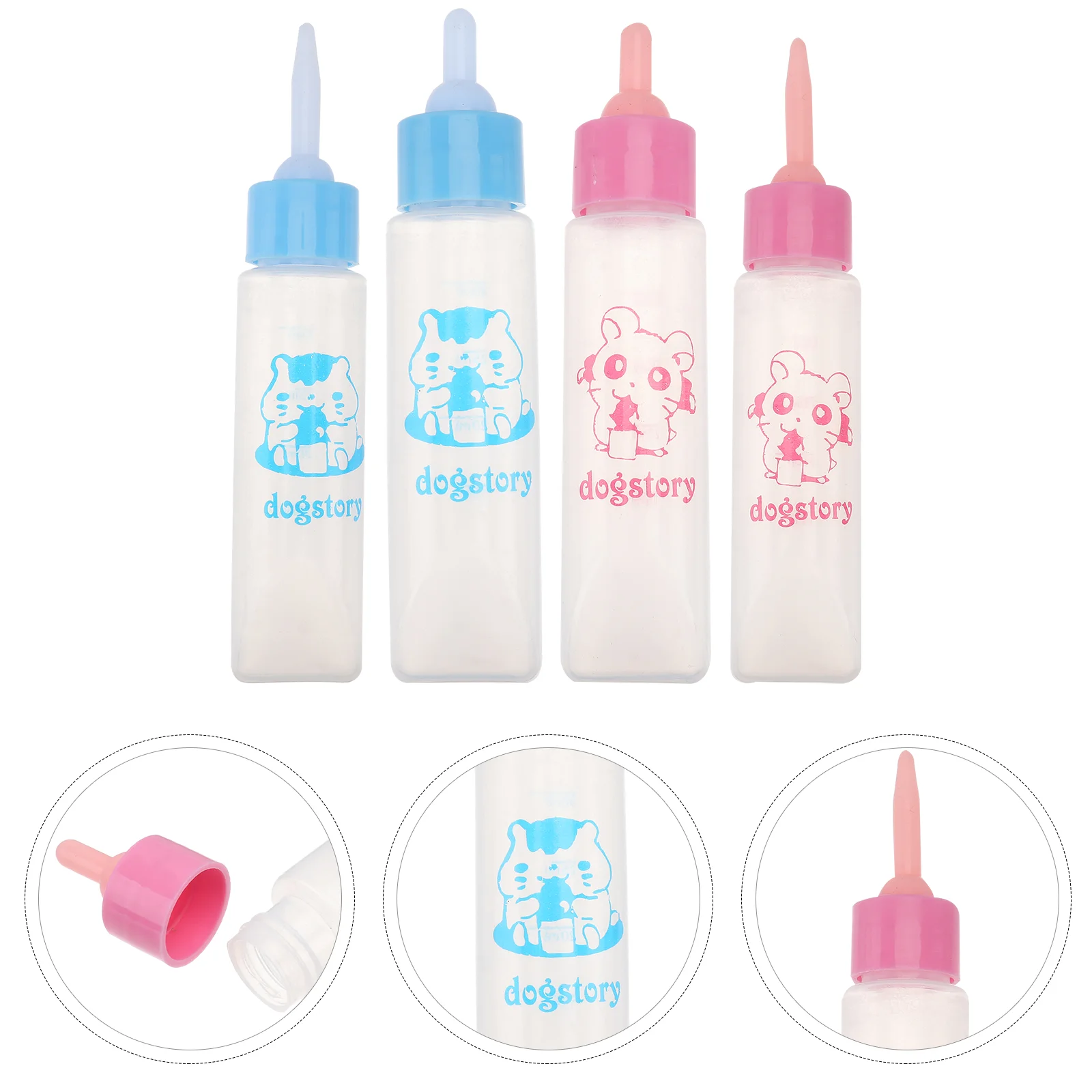 

4pcs Small Pet Nurser Bottle Hamster Puppy Squirrel Kittens Nursing Feeding Bottle Water Milk Feeder