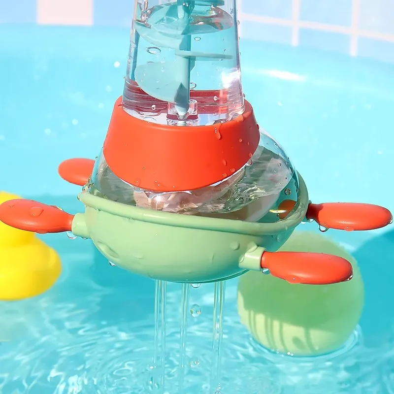 Bath Bathtub Toys for Baby Rotatable Waterwheel Children Bathroom Water Play Games Fun Bath Toys for Kids Toddlers 1 2 3 4 Years 5
