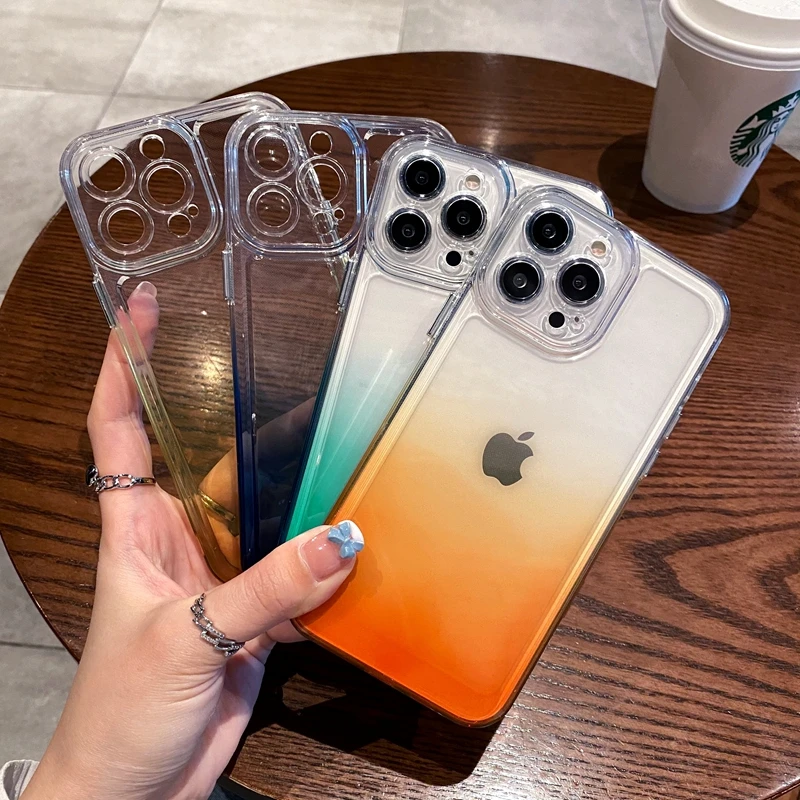 

Luxury Color Phone Case For iPhone 11 12 13 14 Pro Max X XS XR 7 8 Plus SE 2020 Transparent Shockproof Bumper Cover