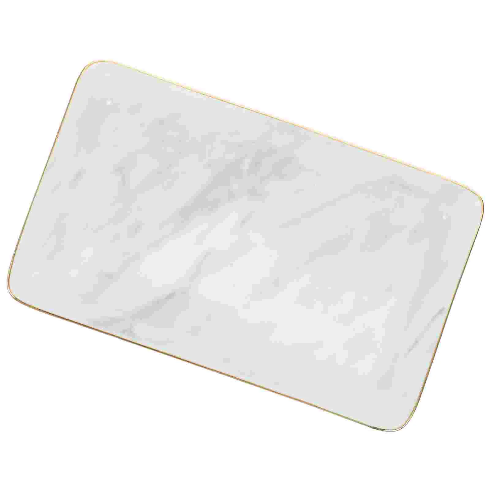 

Jewelry Tray Marble Plate Ceramic Holder Storage Lipstick Earrings Dish