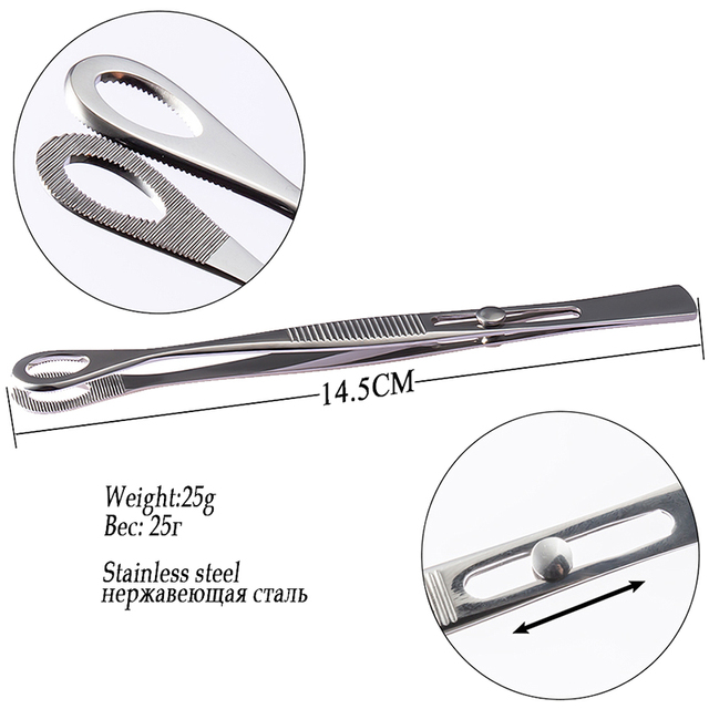 Sterile Surgical Steel Dermal Anchor Holding Tool Plier Tweezer Clamp Professional Disc Forcep Body Piercing Equipment 3-5mm