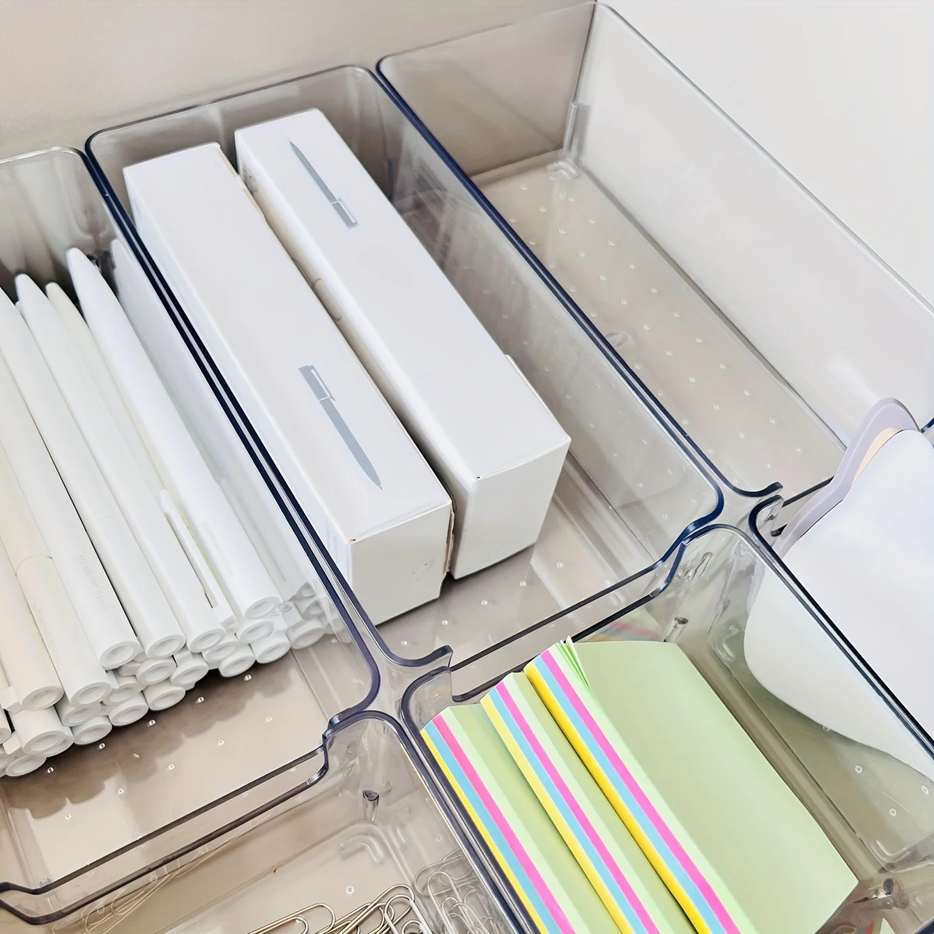 6pcs - Clear Plastic Makeup Organizer Cosmetic Storage Box Makeup Brush Holder Stationery Storage Pen Holder Lipstick Display 4
