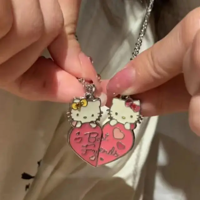 MY MELODY & KUROMI bestie BEST FRIENDS NECKLACE SET couples sanrio hello  kitty | eBay