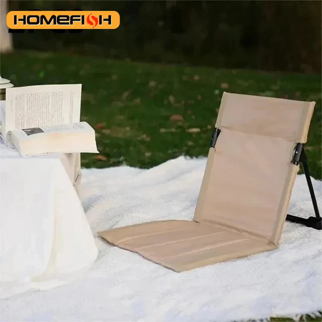 Foldable Camping Chair Outdoor Garden Park Single Lazy Chair Backrest Cushion Picnic Camping Folding Back Chair Beach Chairs 1