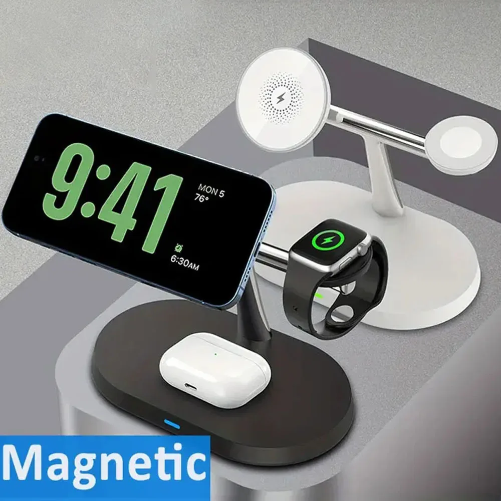 Magnetic Charger 3 in 1 Wireless Charger Stand Magnetic For iPhone 12 13 14 15 16 Fast Charging Station for Apple Watch 9 8 7 6 5 Airpods 2 3 Pro