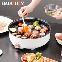 220V MultiCooker Electric Frying Pan Househould Barbecue Fried Steak Fish Omelette Frying Pan Non-stick Electric Machin EU Plug 1