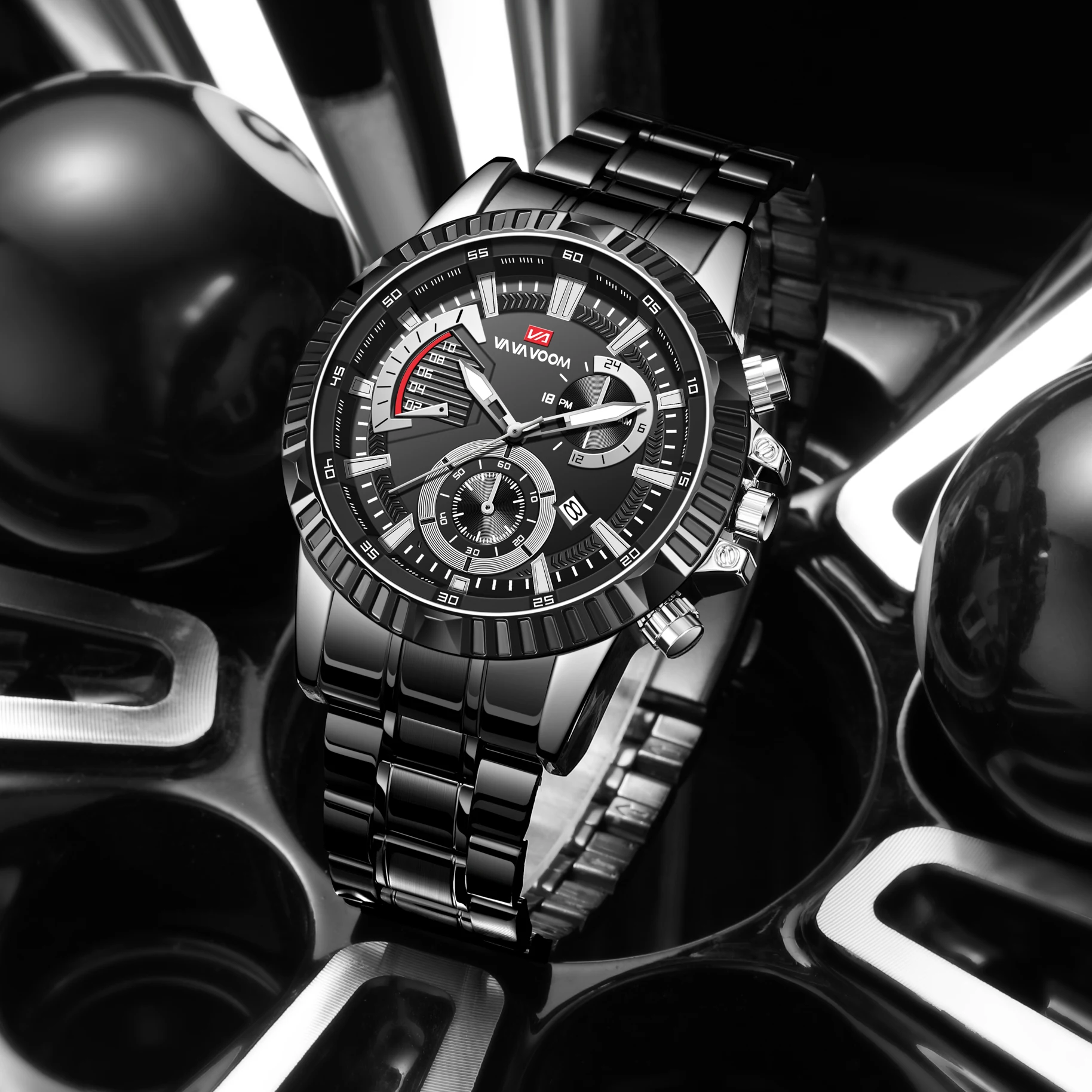 Voom Top Marca Multi Função Luminosa 3atm Relógio Impermeável Tough Estilo Moda Homens Calendário Relógios de Quartzo Alta Qualidade va va - Image 4