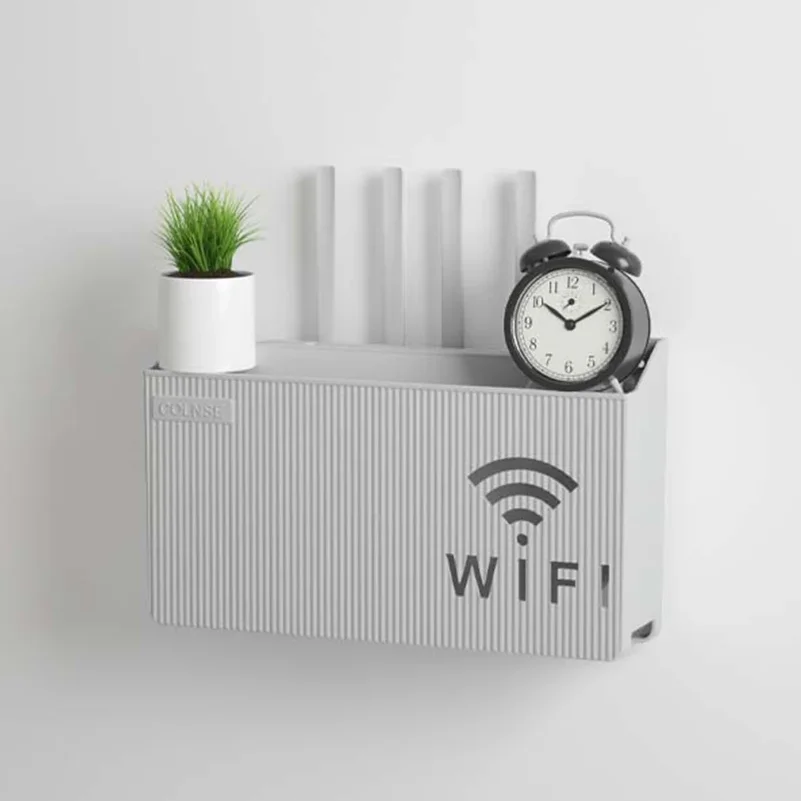 홈 라우터 보관함, 무선 WIFI, TV 셋톱박스 벽걸이형 보관랙, 거실, 침실 정리 보관용