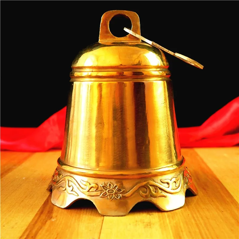 Pure copper Eight Immortals Buddhist Artifacts Temple Copper Treasures Copper Pendant Peace Small Bell Home Door Decoration, 1Pc
