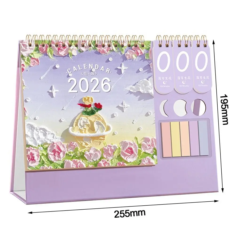 Useful 2026 Desktop Paper Calendar Multi-function Home Decor Planner Scheduler Yearly Notebook Agenda Organizer Home Office