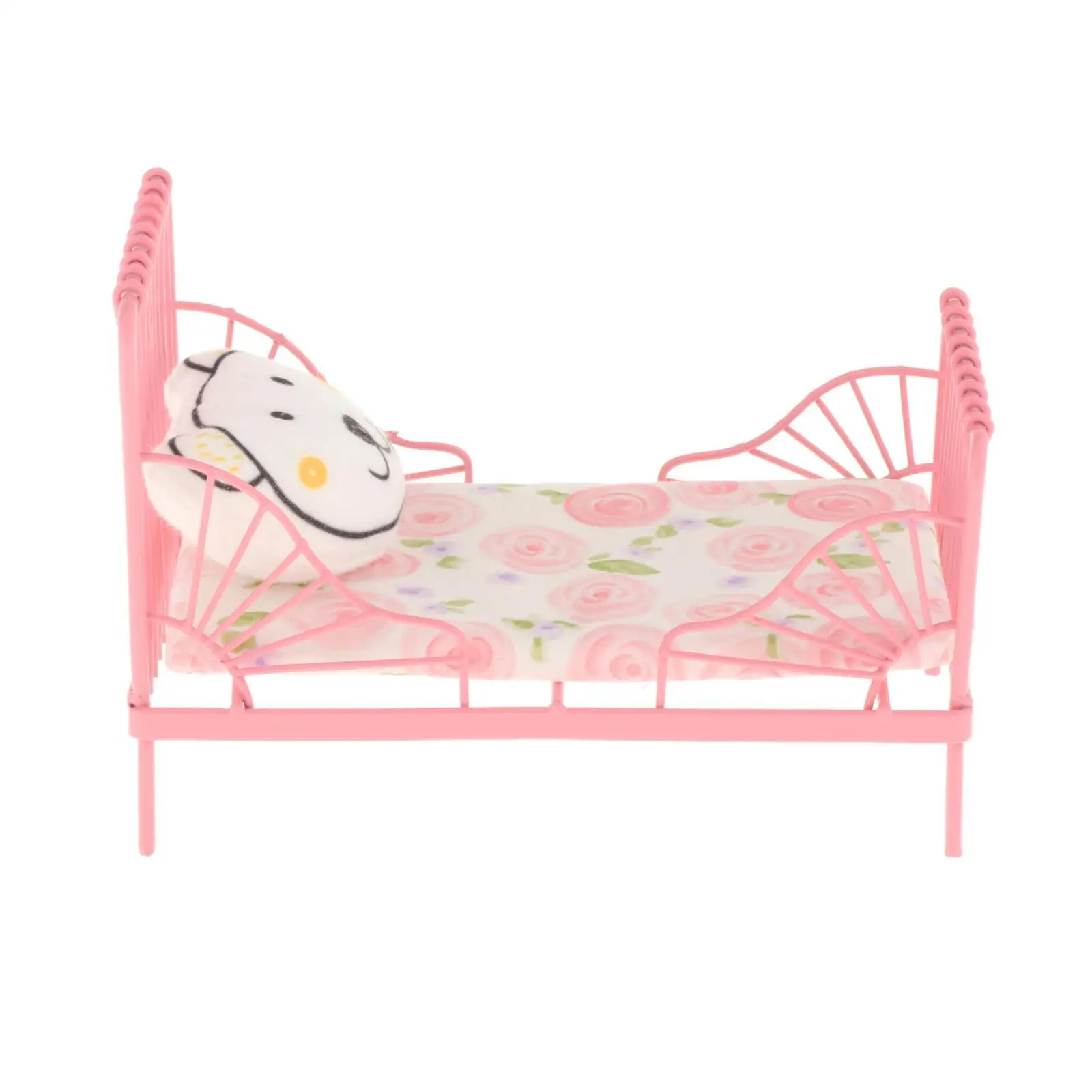 

1/12 Scale Miniature Bed Pretend Play Toy DIY Scene Accessories Dollhouse Furniture for Bedroom Children Room Llittle Bear