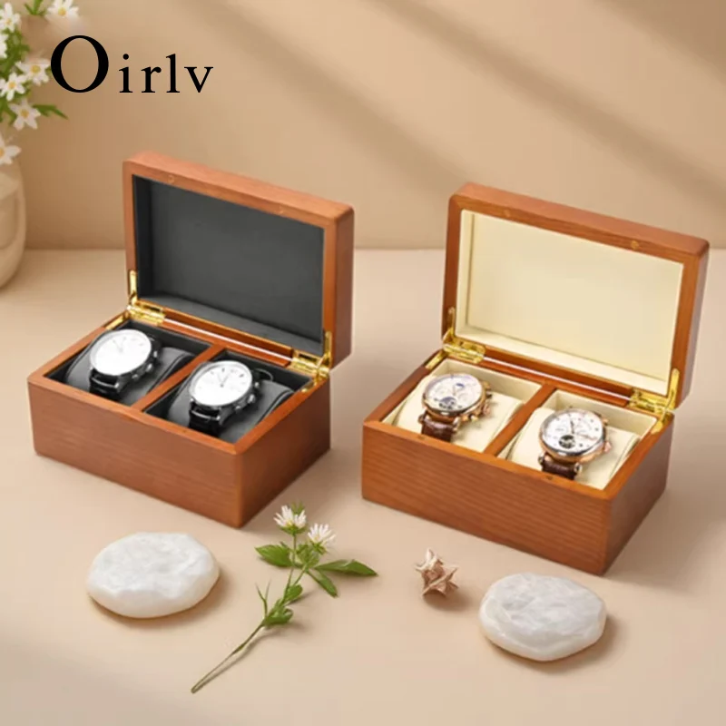 Elegant Wooden Watch Storage Box with Pillow Bag - Portable Timepiece Display Case