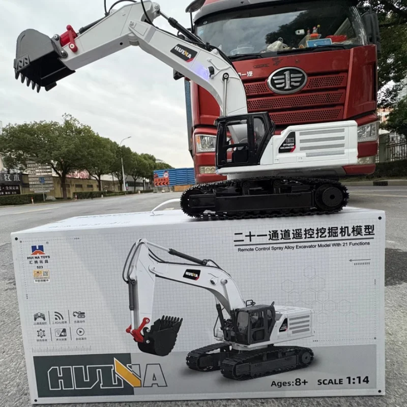 Huina 1/14 21channels Emote Control Excavator Engineering Car Demolition Machine Grab Machine Grab Machine Alloy Bucket Dump Ca 3