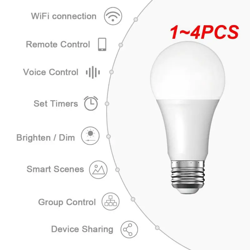 

Лампочка светодиодная с голосовым управлением и поддержкой Wi-Fi, 1-4 шт.