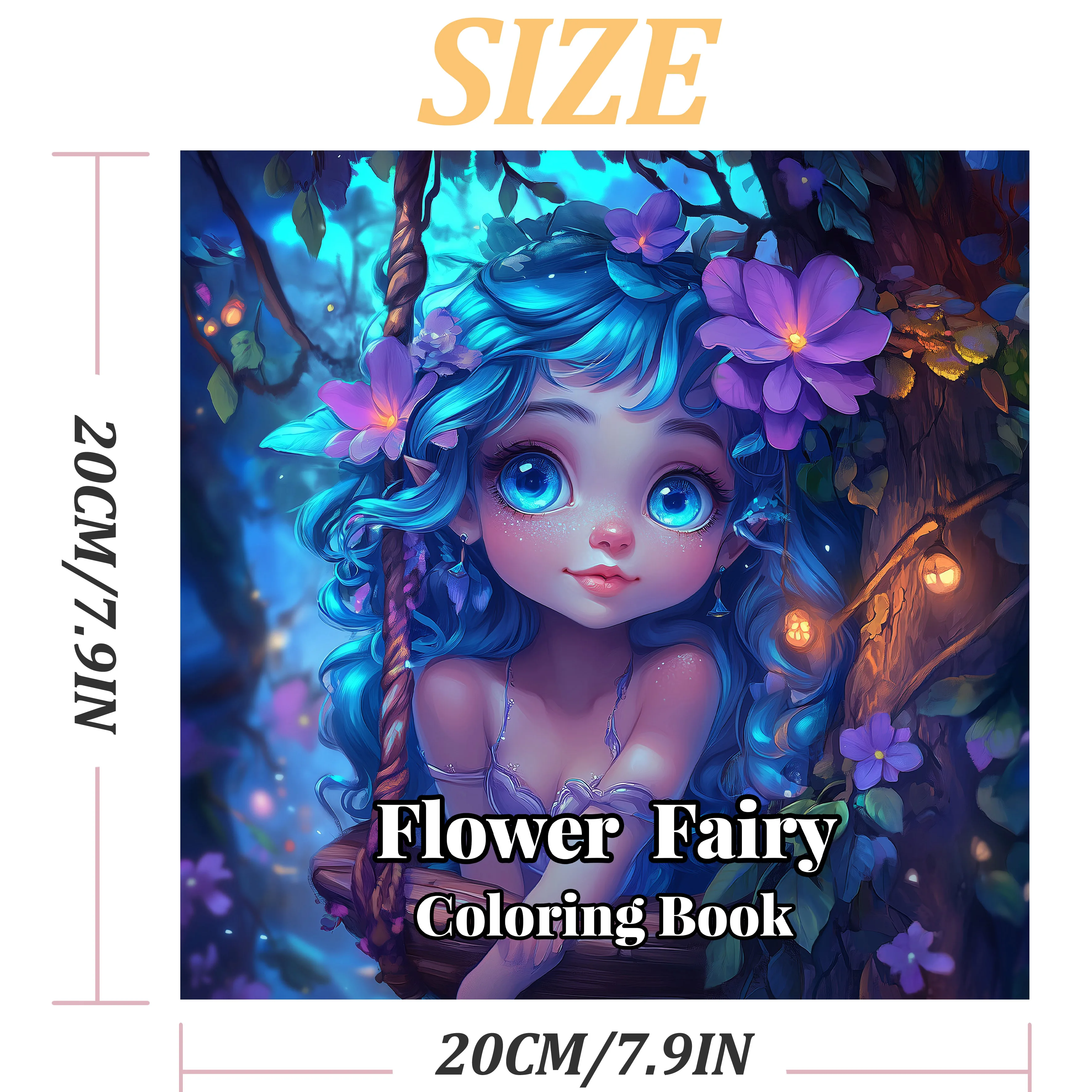 1PC Flower Fairy Coloring Book 26 Unique Pages For Adults & Teens - Self-painting Art Graffiti Anxiety Relief Perfect Gift 4