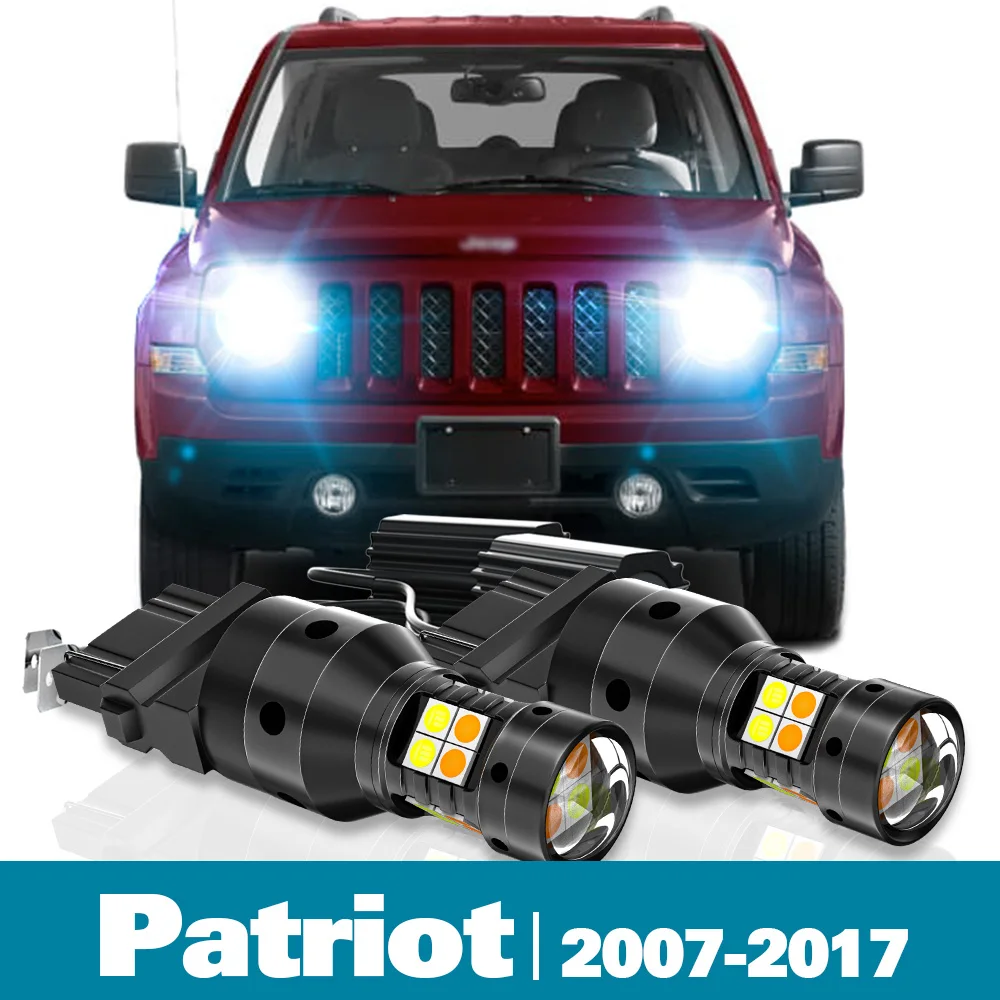 

2pcs LED Dual Mode Turn Signal+Daytime Running Light DRL For Jeep Patriot MK Accessories 2007-2017 2008 2009 2010 2011 2012 2013