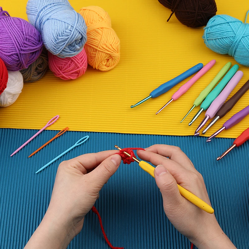 KRABALL Cotton Yarn Thread Ball For Crochet Knit Hook Sets Hand Knitting Needles Tools Crochet Ball Markers Accessories With Bag