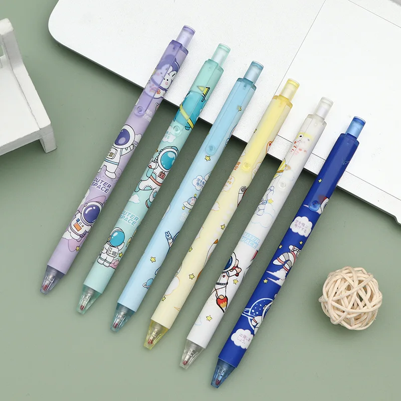 

36 pcs/lot Kawaii Astronaut Press Gel Pen Cute 0.5mm black Ink Neutral Pens Promotional Gift Office School Supplies