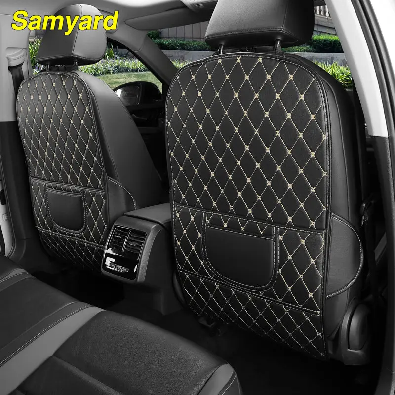 UniversalPULeatherCarSeatBackCoverProtectorAntiKickPadCarInteriorBackrest