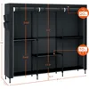 Portable Closet, 81.5 Inch Extra Large Capacity Wardrobe Closet with Cover, Easy to Assembly, Black PCT136B01 Wardrobes 3