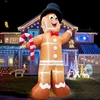 12 Foot Giant Christmas Inflatable Gingerbread Man Outdoor Christmas Decoration with Candy Cane LED Lights Yard Home Party Decor 2