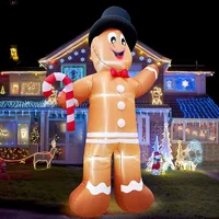 12 Foot Giant Christmas Inflatable Gingerbread Man Outdoor Christmas Decoration with Candy Cane LED Lights Yard Home Party Decor 2