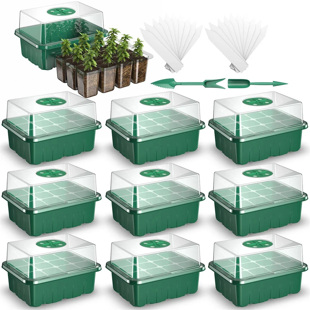 Plastic Nursery Pot 12 Hole Seedling Trays Plant Flower Grow Box Propagation Gardening Grow Starting Germination Box 4/5/6PCS